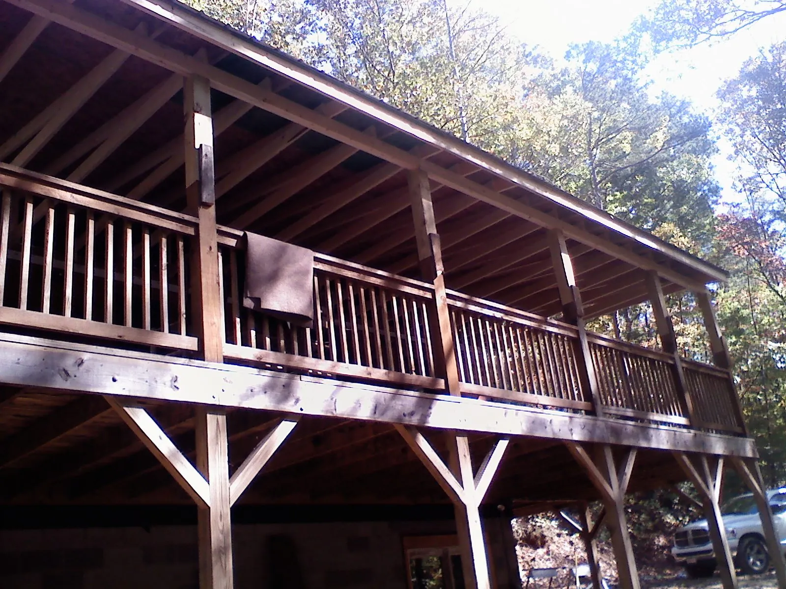 Timber framing under a new elevated porch and deck — Roof Leak Repair in La Salle by Roofing Brothers